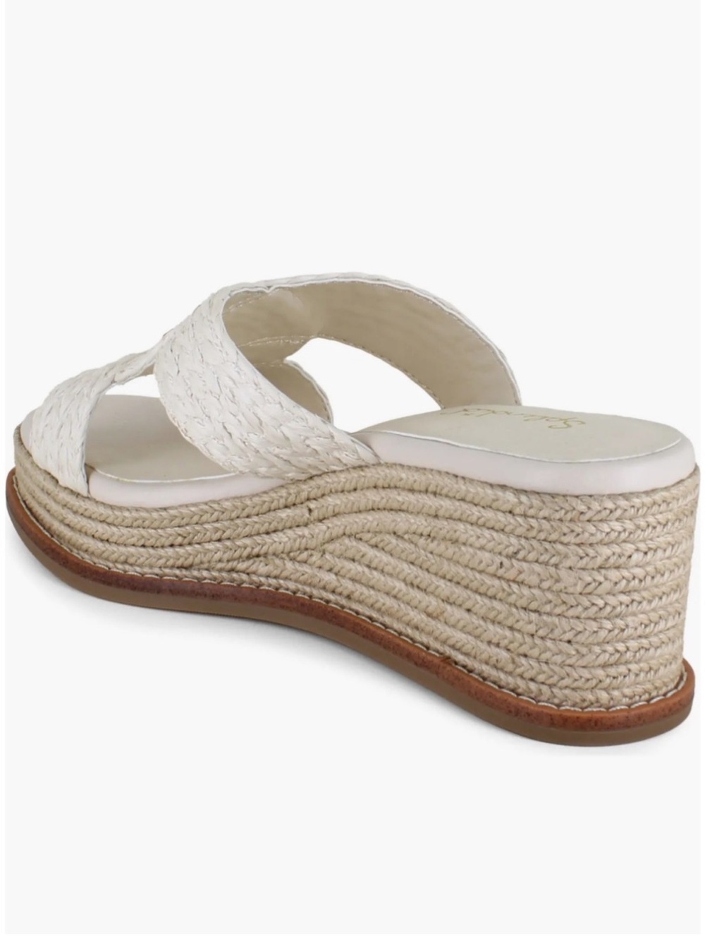 Splendid Daria White Oat Braided Espadrille Wedge Slide Sandal NIB NWT Size 10 - Picture 2 of 13